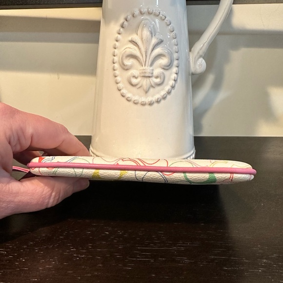 Coach Multicolor Signature C Wristlet Wallet Pink Trim - Picture 6 of 11